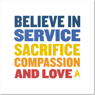 Starfleet Believe in Service Sacrifice Compassion and Love Posters and Art